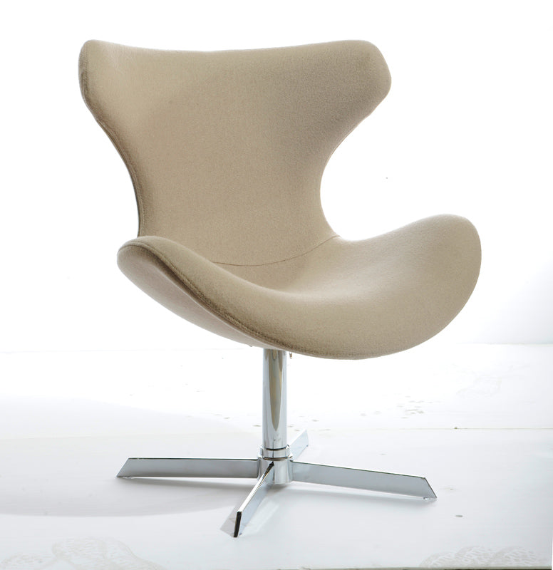 Modrest Aludra Modern Beige Fabric Lounge Chair