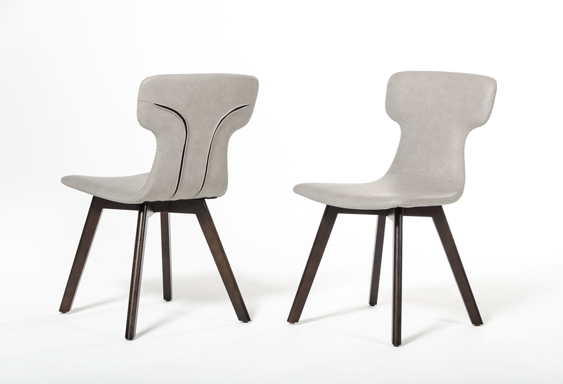 Zach - Modern Grey Eco-Leather Dining Chair (Set of 2)