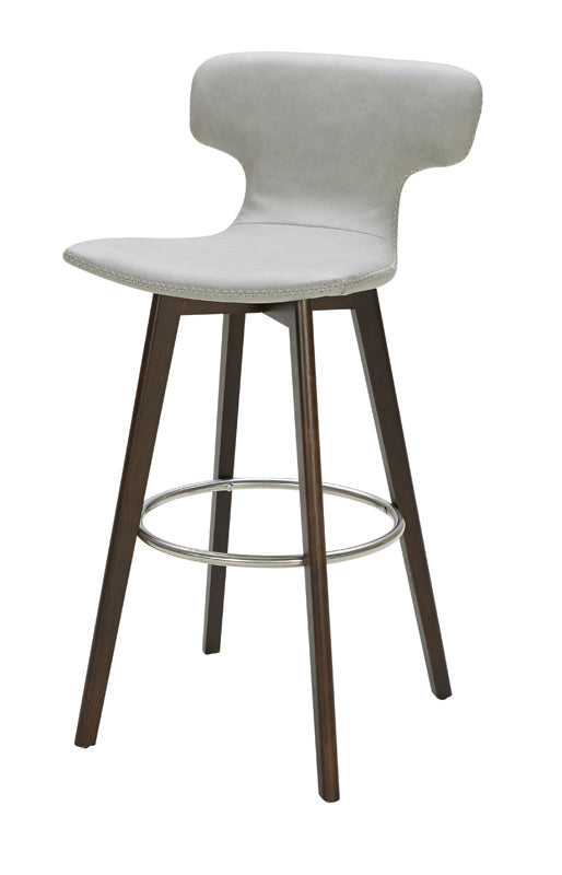 Modrest Zach Modern Grey Eco-Leather Bar Stool